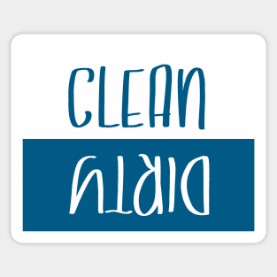 Clean / Dirty Magnet | Navy & White Sticker